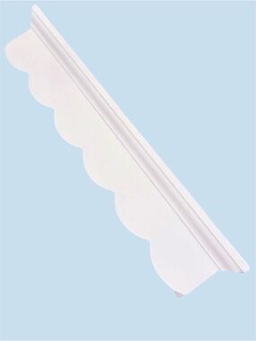 SHABBY CHIC White Wooden Scalloped Floating Shelf - 18” Long